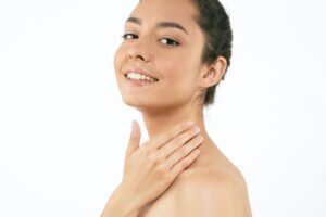 Profile woman beautiful face cosmetic concept